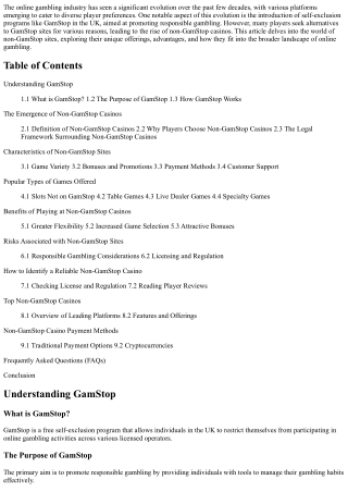 Top Non Gamstop Sites for a Unique Casino Experience