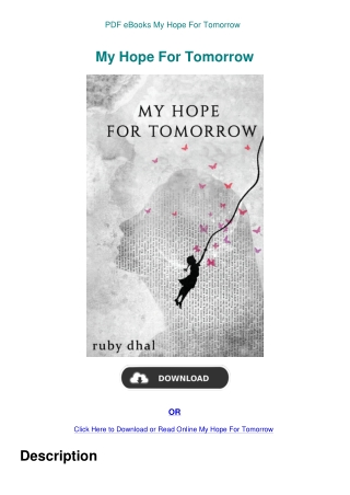 PDF eBooks My Hope For Tomorrow
