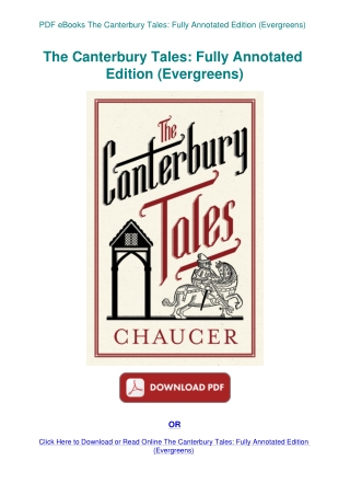 PDF eBooks The Canterbury Tales Fully Annotated Edition (Evergreens)