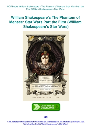 PDF Books William Shakespeare's The Phantom of Menace Star Wars Part the First (William Shakespeare'
