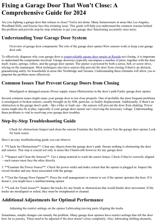 7 Things You Should Not Do With expert reliable garage door repairs in Reseda