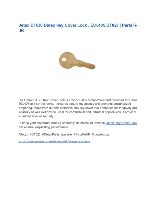 Detex DT020 Detex Key Cover Lock , ECL405,DT020 _ PartsFe UK