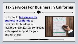 Tax Services For Business In California 