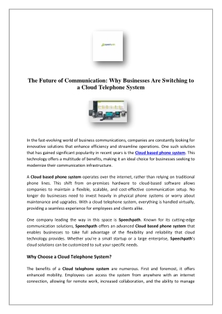 Voip Phone Systems Ireland | Speechpath