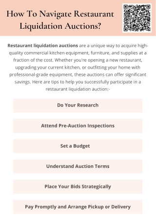 How To Navigate Restaurant Liquidation Auctions?