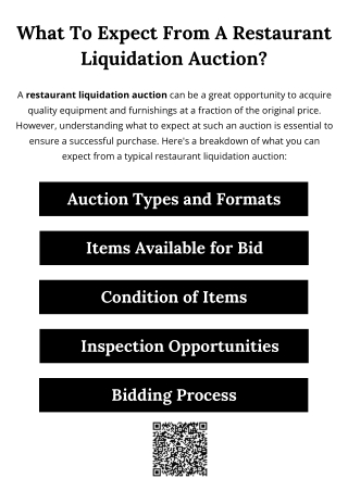 What To Expect From A Restaurant Liquidation Auction?