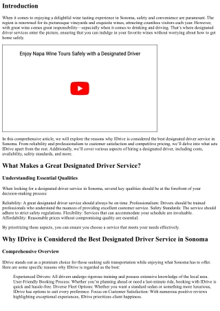 Why IDrive is Considered the Best Designated Driver Service in Sonoma