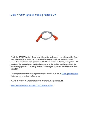 Duke 175537 Ignition Cable _ PartsFe UK