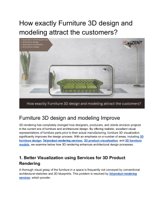 How exactly Furniture 3D design and modeling attract the customers