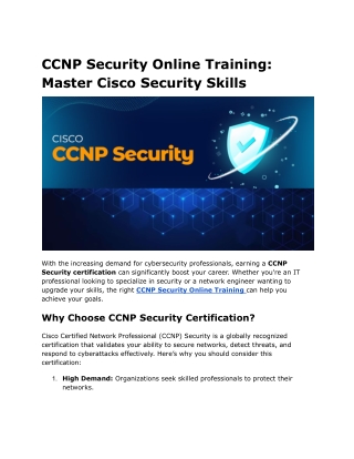 CCNP Security Online Training_ Master Cisco Security Skills