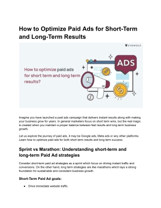 How to Optimize Paid Ads for Short-Term and Long-Term Results