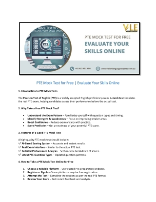 PTE Mock Test for Free | Evaluate Your Skills Online