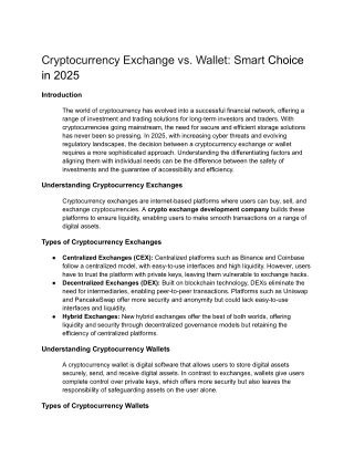 Cryptocurrency Exchange vs. Wallet_ Smart Choice in 2025