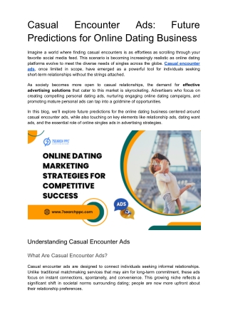 Casual Encounter Ads: Future Predictions for Online Dating Business