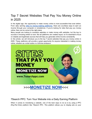 Top 7 Secret Websites That Pay You Money Online in 2025