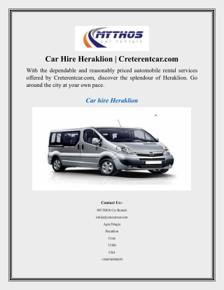 Car Hire Heraklion  Creterentcar.com