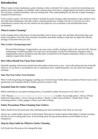Lakeland's Guide to Safe and Effective Gutter Cleaning