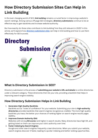Directory Submission Sites