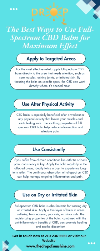 The Best Ways to Use Full-Spectrum CBD Balm for Maximum Effect