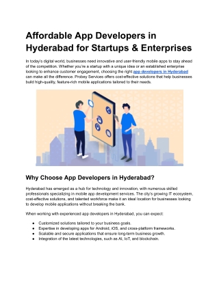 Affordable App Developers in Hyderabad for Startups & Enterprises