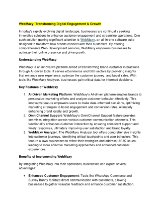 WebMaxy: Transforming Digital Engagement & Growth