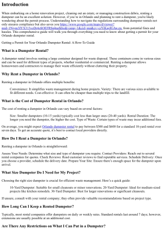 Getting a Permit for Your Orlando Dumpster Rental: A How-To Guide
