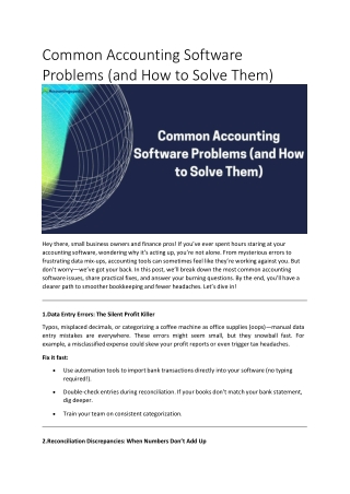 Common Accounting Software Problems (and How to Solve Them)