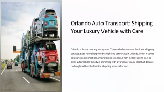 Auto Transport Companies Orlando Florida