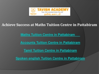 Achieve Success at Maths Tuition Centre in Pattabiram