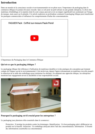 L'Importance du Packaging dans le Commerce Éthique
