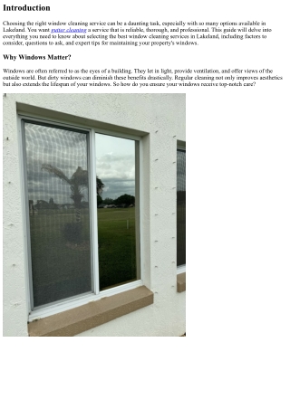 “Your Guide to Choosing the Best Window Cleaning Services in Lakeland”