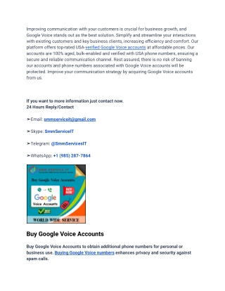 Best Sites To Buy Google Voice Accounts And Numbers (USA Virtual Number)