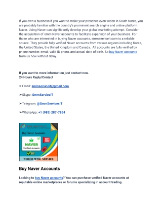Top 7 Best Websites To Buy Verified Naver Accounts in 2025