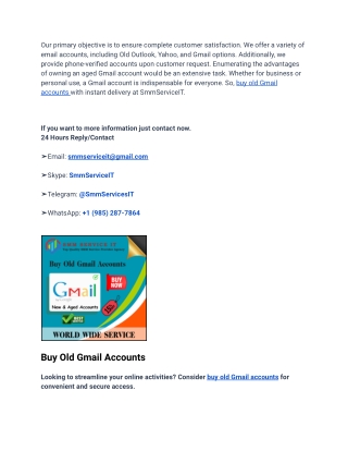 Top Best 5 Websites to Buy Old Gmail Accounts (PVA & old) In 2025