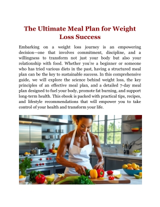 The Ultimate Meal Plan for Weight Loss Success