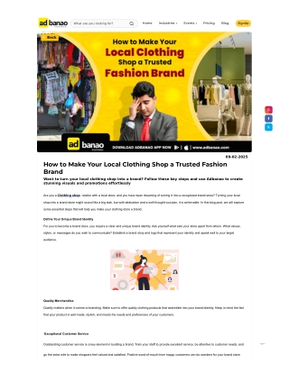 How to Make Your Local Clothing Shop a Trusted Fashion Brand