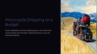 Motorcycle shipping with low rates