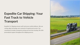 Expedite Car Shipping Services