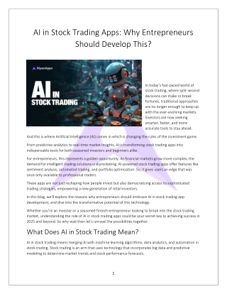 How AI is Revolutionizing Stock Trading Apps