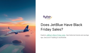 Does JetBlue Have Black Friday Sales