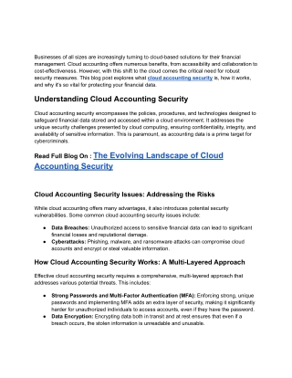 What is cloud accounting security & How it works