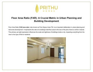 A Crucial Metric in Urban Planning and Building Development