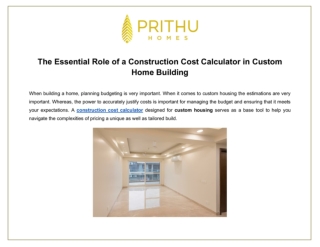 The Essential Role of a Construction Cost Calculator in Custom Home Building