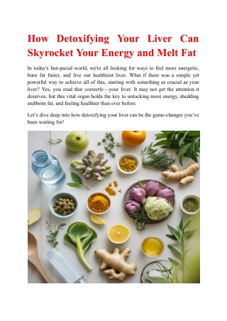 How Detoxifying Your Liver Can Skyrocket Your Energy and Melt Fat