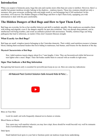 The Hidden Dangers of Bed Bugs and How to Spot Them Early