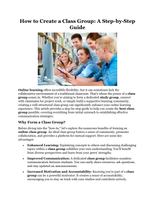 How to Create a Class Group A Step-by-Step Guide