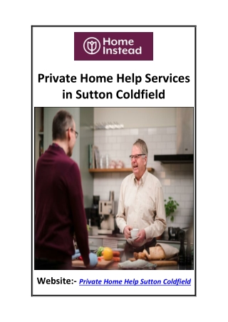 Private Home Help Services in Sutton Coldfield