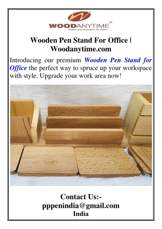 Wooden Pen Stand For Office Woodanytime