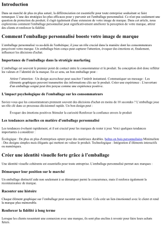 Comment l'emballage personnalisé booste votre image de marque