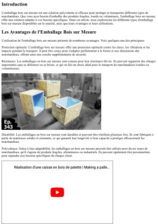 Les Différents Types d'Emballage Bois sur Mesure